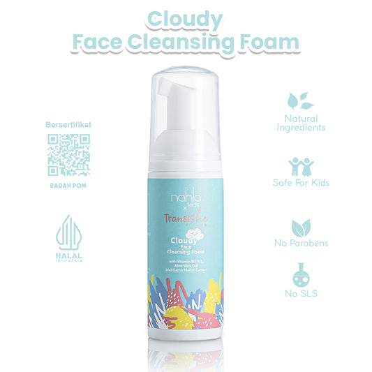 Transishe by d'odette - CLOUDY Face Cleansing Foam, 50ml | Sabun Cuci Muka Facial Wash Anak