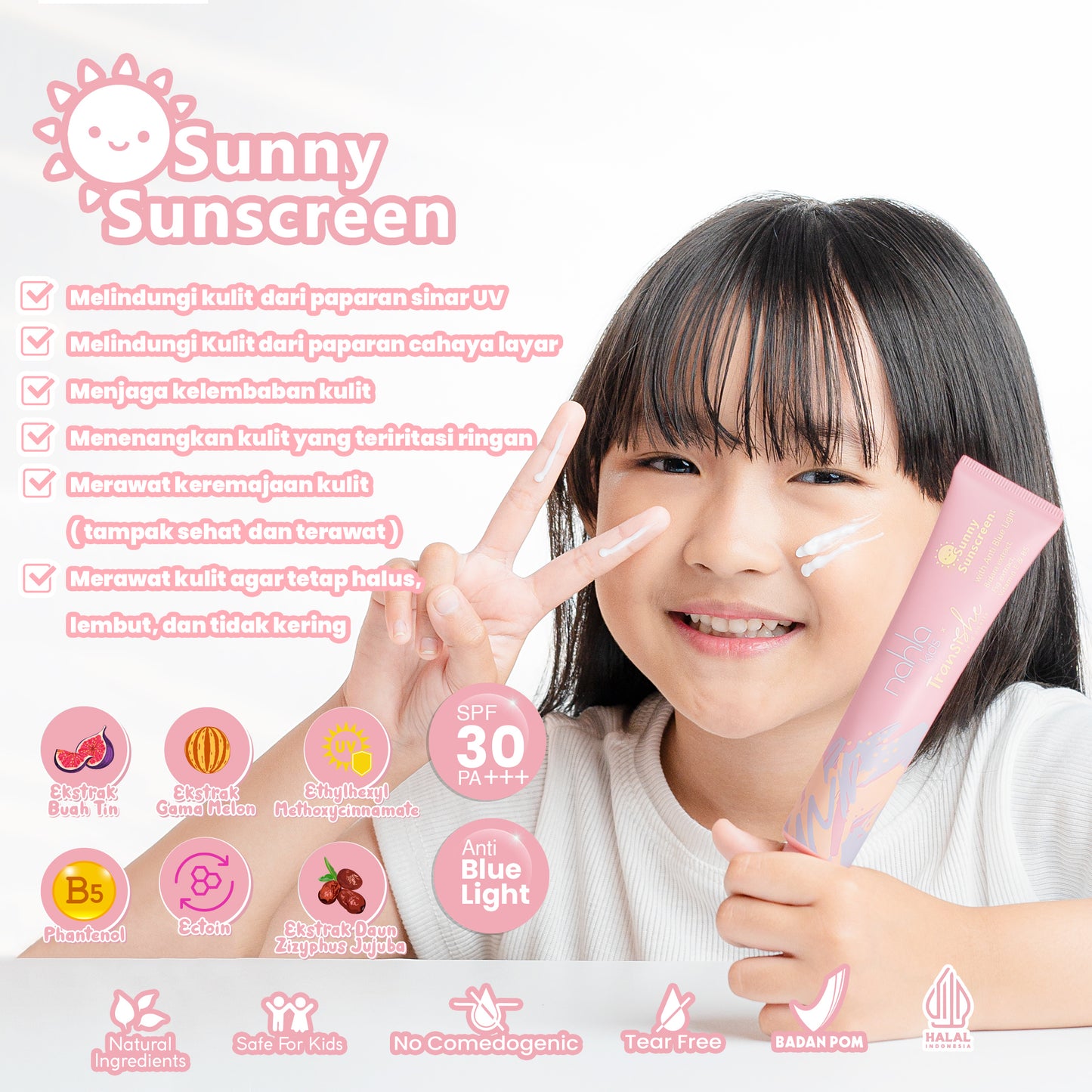 Transishe by d'odette - SUNNY Sunscreen SPF 30 PA+ ,50ml | Sunscreen Anak