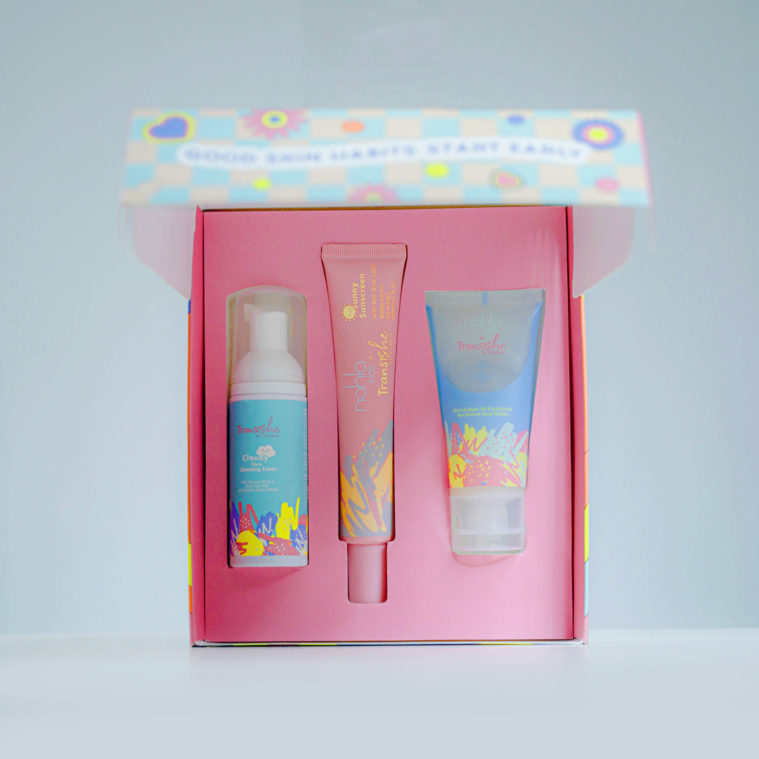 Transishe by d'odette - My First Basic Skincare Package | Skincare Anak, Skincare Remaja, Facial Wash Anak, Moisturizer Anak, Sunscreen Anak SPF 30